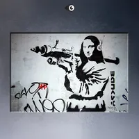 Banksy Mona Lisa Bazooka Art Высокое качество Hearpainted современные граффити поп-стена искусство живописи на холсте много размеров 139