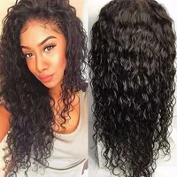 Glueless Lace Front Human Hair Wigs för svarta kvinnor Våt och vågiga brasilianska Full Lace Paryker med Baby Hair Wavy Lace Front Wig
