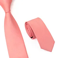 Slipsar för män Neckties Mäns ljusröd Bröllop Necktie Smal Slim Skinny Slips Högkvalitativa Apparel Tillbehör E-018