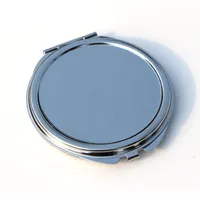 En blanco redondo delgado delgado espejo plateado de metal plateado espejo del espejo del espejo favor el regalo promocional #18032-1