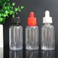 500 stks 50ml Clear Plastic Dropper Flessen met Kinderdop en Glas Tip voor Essential Oil Lege Flessen Cosmetische Pakking Flessen