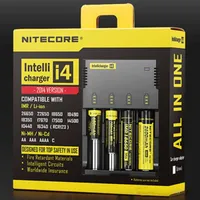Nitecore I4 Charger Universal Charger Drop Ship 4 in 1 Intellicharger for CR123A/16340/18650/18500/14500/26650 Battery E Cigarette in stock