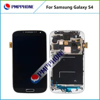 Samsung Galaxy S4 i9500 için 9505 I545 I337 Beyaz ve mavi Dokunmatik LCD Ekran Digitizer + Hızlı DHL ile Çerçeve Değiştirme gemi