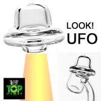 Universal UFO Rökning Quartz Carb Cap för Quartz Banger Nails / Enail, Pure Crystal Belly Button Glas Vattenrör