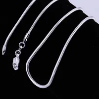 Joyería de moda Cadena de plata 925 Collar Sterling Snake Cadena para las mujeres 2mm 16 18 20 22 24 pulgadas