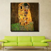ZZ743 Gustav Klimt der Kuss Ölgemälde auf Leinwand Bilder für Wohnzimmer Wandkunst Cuadros Decoracion Modulare Wandmalereien