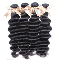 4 pçs / lote do cabelo indiano preço barato remy pacotes de cabelo natural preto fraco onda profunda indiana weavings de cabelo humano dhgate greaturemy vender