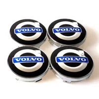 4pcs / set 60mm alaşım Volvo tekerlekli merkezi göbeği kapağı araba amblem rozet mavi C30 C70 S40 V50 S60 V60 V70 S80 kapakları