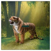 Dorimytrader Domineering Tigre Lifelike Standing Standing Stuffed Macio Enorme Emulacional Animal Tiger Tiger Casa Decoração 43inch 110cm Dy60653
