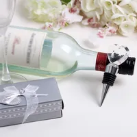 Bröllop Bridal Shower Favors Gifts Crystal Love Heart Shaped Wine Bottle Stopp Party Decoration Gåva till gäst
