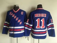 Alta qualità ! 2016 Youth Kids CCM New York Rangers Ice Hockey Jerseys a buon mercato # 11 Mark Messier Blue Boys Jerseys Authentic Retro Jerseys