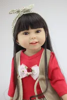 18 tums tjej amerikanska dockor full vinyl silikon handgjord verklig livlig baby leksak färdig docka julklapp