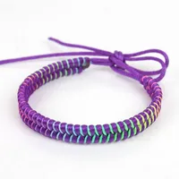 Rainbow Waxed Knitted Bracelets Cords Braided Hemp Rope Woven Handmade Friendship Bracelets for Best Friends