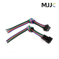 10Sets JST Male Female LED Connectors with 15cm 4Pin 22AWG RGB Cable Wire on One Side for 3528 5050 RGB LED Light Strips