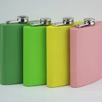 o frasco de aço inoxidável colorido misturado do quadril 7oz, cor 4 pode ser escolhe, logotipo personalizado aceita