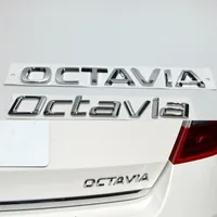 3D Auto Silber Aufkleber für Skoda Octavia Abzeichen Emblem ABS Chrome Logo Auto Kofferraum Aufkleber