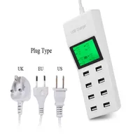 New 8Port Portable SMART USB Hub Wall Charger AC Power Adapter EU US Plug Slots Charging Extension Socket Outlet With Switcher 2017