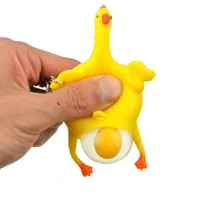 2017Vent Chicken Shrilling Whole Egg Laying Hens Drukke Stress Ball Sleutelhanger Kinderen Speelgoed Nieuwigheid Spoof Truwy Funny Gadgets Speelgoed