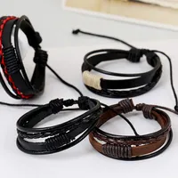 Mixed Colors Leather Rope Braided Handmade Charm Bracelets For Women Men Lovers Fashion Party Club Decor Jewelry
