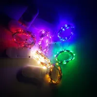 Billig 2m 20LEDS LED String CR2032 Batteriebetriebene Micro Mini-Licht Kupfer Silberdraht Sternenrige LED-Streifen für Weihnachten Halloween-Dekoration