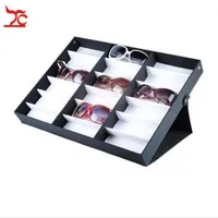 Portable Glasses Storage Display Case Box 18Pcs Eyeglass Sunglasses Optical Display Organizer Frame Tray