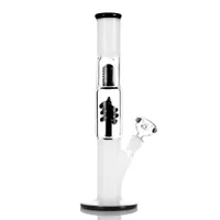 High Quality Glass Bong 15&quot; White & Black Milky spiral percolator coil condenser glass oil rig diffuser stem water pipes