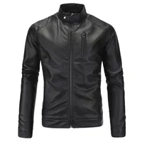 Wholesale- 2017 Classic Style Motorcycling PU Leather Jackets Men Slim Male Motor Jacket Men&#039;s Clothes Chupas De Cuero Hombre