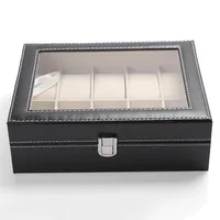 도매 10 슬롯 주최자 케이스 가짜 가죽 저장 홀더 손목 시계 표시 상자