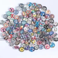 Mixed Styles 18mm Glass Snap Button Clasps DIY Bracelet Halsband Snaps Smycken Tillbehör