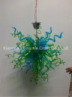 Custom Made Blown Glass Art Chandelier Modern Crystal Clear Murano Glass LED Light Source Hanging Chain Small Cheap Chandelier