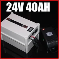 Batterie 24V 40Ah LifePO4, avec boîte portable 1000W BMS Chargrer, RC Solar Energy E-Vélo électrique Scooter à vélo électrique 29.2V Batterie