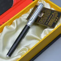 Üst sınıf Fransız Picasso marka siyah ve gümüş / altın klip klasik Dolma kalem Lüks iş ofis malzemeleri ile yazma pürüzsüz mürekkep kalem