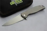 Shirogorov Green espina S35vn cuchilla F95 plano plegable cuchillo doble fila de pelota de cerámica Titanium al aire libre acampando herramienta de cuchillo de caza, venta al por mayor