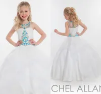 Rachel Allan New Girl's Pageant Robes Perlée Top Tulle Plancher Longueur Little Flower Girl Robes Pareant Girl Dresess Hy00754