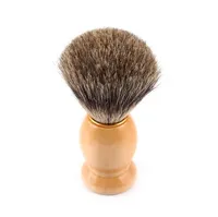 Cepillo de afeitar del pelo del tejón puro Afeite los cepillos de la barba con la manija de madera natural para la herramienta de limpieza para hombre de la barba de la cara