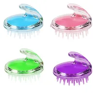 DHL ücretsiz kargo banyo masajı saç fırçası silikon temizleme kafa derisi antipruritik taraklar 4 renkler kadın hediyeler