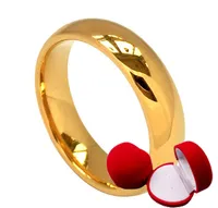 Glazuur geel trouwring voor mannen vrouwen met doos, 24k vergulde trouwen bruid party sieraden accessoires, mannelijke ringen
