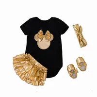 Säuglingsmädchen Kleidung Set Neugeborene Babyohren Bodysuits Weihnachtskleidung Mode Outfits Kleinkinder Kleidung E7670