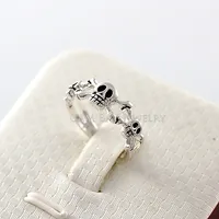 Top Grade Personality Alloy Skull Heads Rose Gold White Gold Plated Double Layers Wrapped Unisex Finger Ring Men Or Women