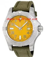 Роскошные часы Мода Seawolf Желтый циферблат мужские часы A1733110-I519GCVT 45 мм Автоматические мужские часы