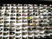 wholesale bulk lots 100PCs mixed styles mens womens stock stainless steel jewelry rings brand new discount price