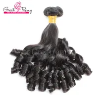 Greatremy® aunty funmi hårförlängningar naturlig färg brasiliansk mänsklig jungfru hår väft spiral curl dubbla tecknade hopprullar hårbuntar