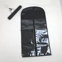 5pcs/lot Black Color Hair Extension Packing Bag Carrier Storage and Hanger, Wig Stands, Hair Extensions Hanger, Hair Extensions Bag