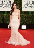 Glamour Megan Fox Celebrity Red Carpet Golden Globes Evening Dress Mermaid Long Lång Formell Party Gown