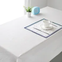 Белые скатерти льняных, европейский стиль Чистая белого цвета ткань, Высококлассное кафе ресторана крышка стола полотенце