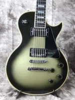 ¡Promoción! Adam Jones Vintage Green Silver Burst Guitarra Eléctrica Crema Encuadernación amarilla, Hardware de Chrome