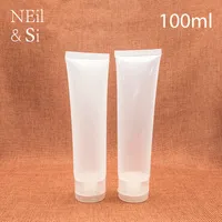 Recarregável 100ml plástico macio garrafa vazio limpador facial cosmético creme squeeze tubo shampoo lotion recipiente frete grátis