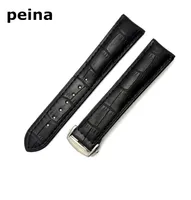 20 milímetros New alta qualidade preto e marrom de couro genuíno Assista Bandas cinta de aço inoxidável com fecho Para Omega Watch