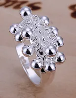 Traubenperlen Ring Für Frauen Kugelform Modeschmuck Mädchen Geschenk Heißer Verkauf Großhandel Nette Neue Silber Farbe