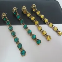 New Vintage Metal lion head stud earrings for women fashion jewelry Crystal long Pendant earrings Bridal brincos Club night accessories 2017